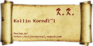 Kollin Kornél névjegykártya